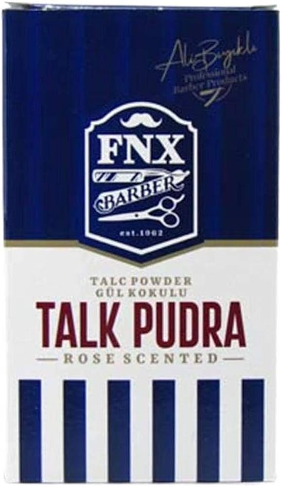 FNX Barber Talc Powder 250 g | Hairdressing Talc Powder | Kuaför Talk Pudrasi | Removes Body Skin Irritation and Scratches | Men's Shaving Aftertreatment