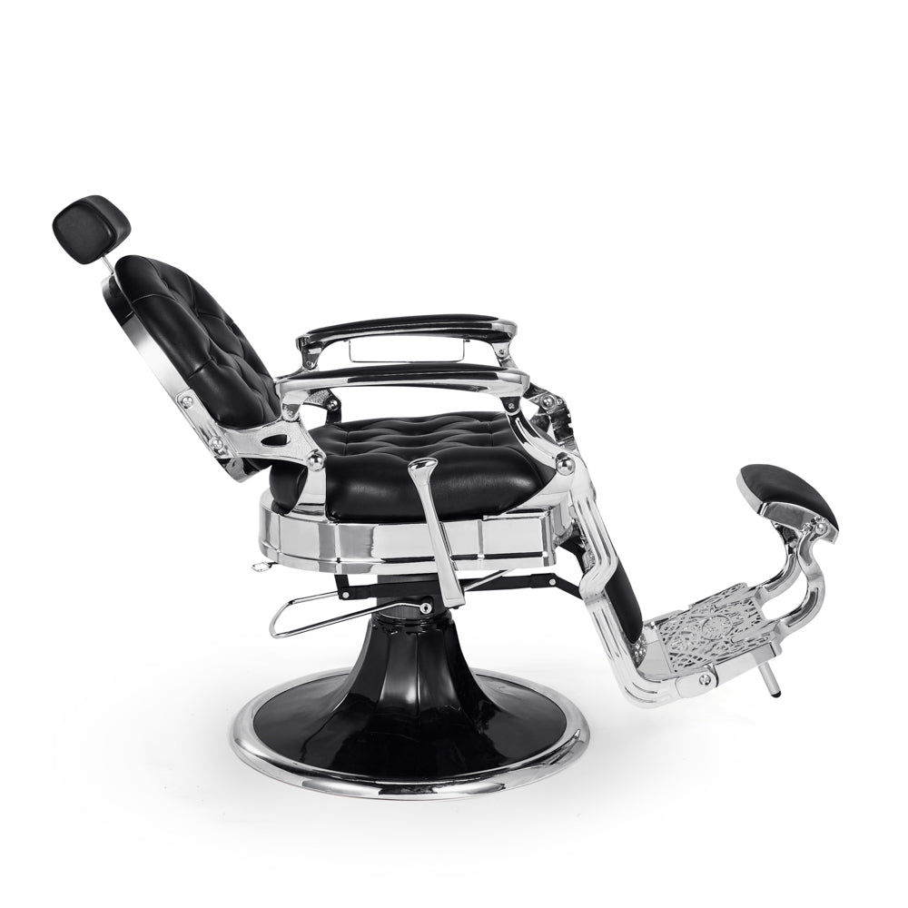 Fauteuil Barber Capitonné Black Silver KIRK B