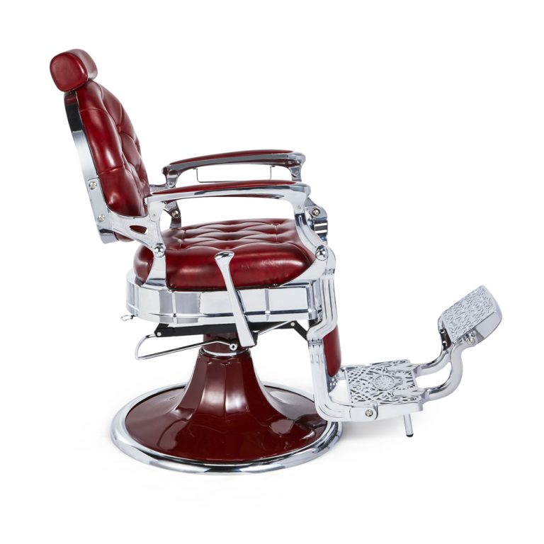 Fauteuil Barber Capitonné Rouge Silver KIRK R
