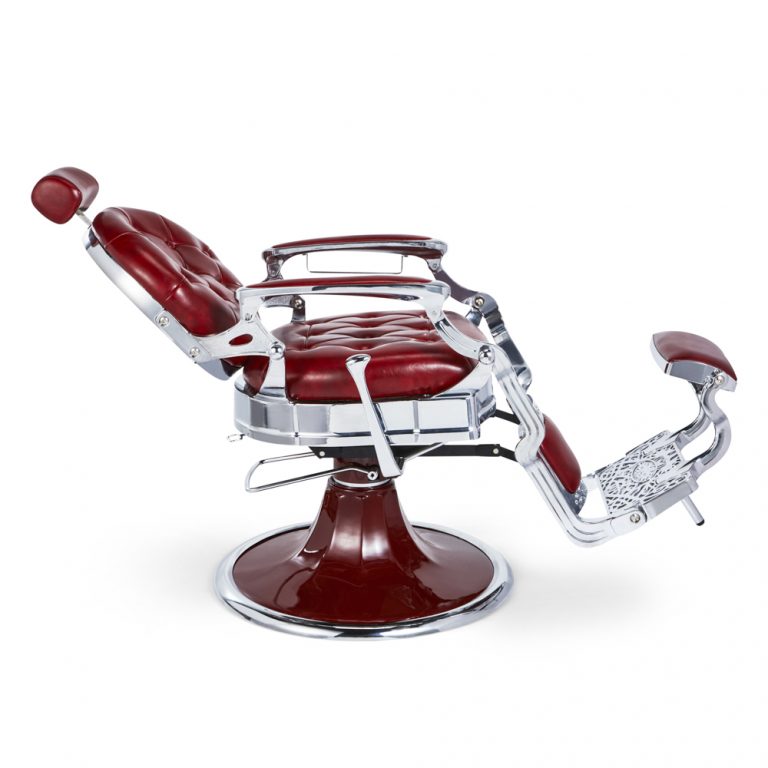 Fauteuil Barber Capitonné Rouge Silver KIRK R