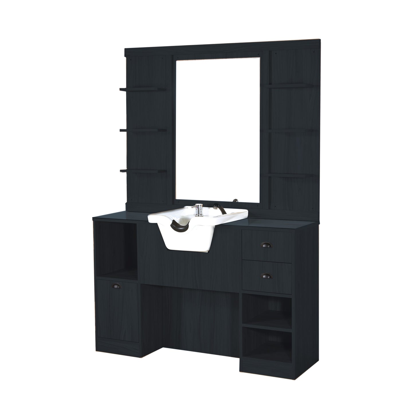 POSTE DE TRAVAIL COIFFEUR AVEC VASQUE OKE BLACK