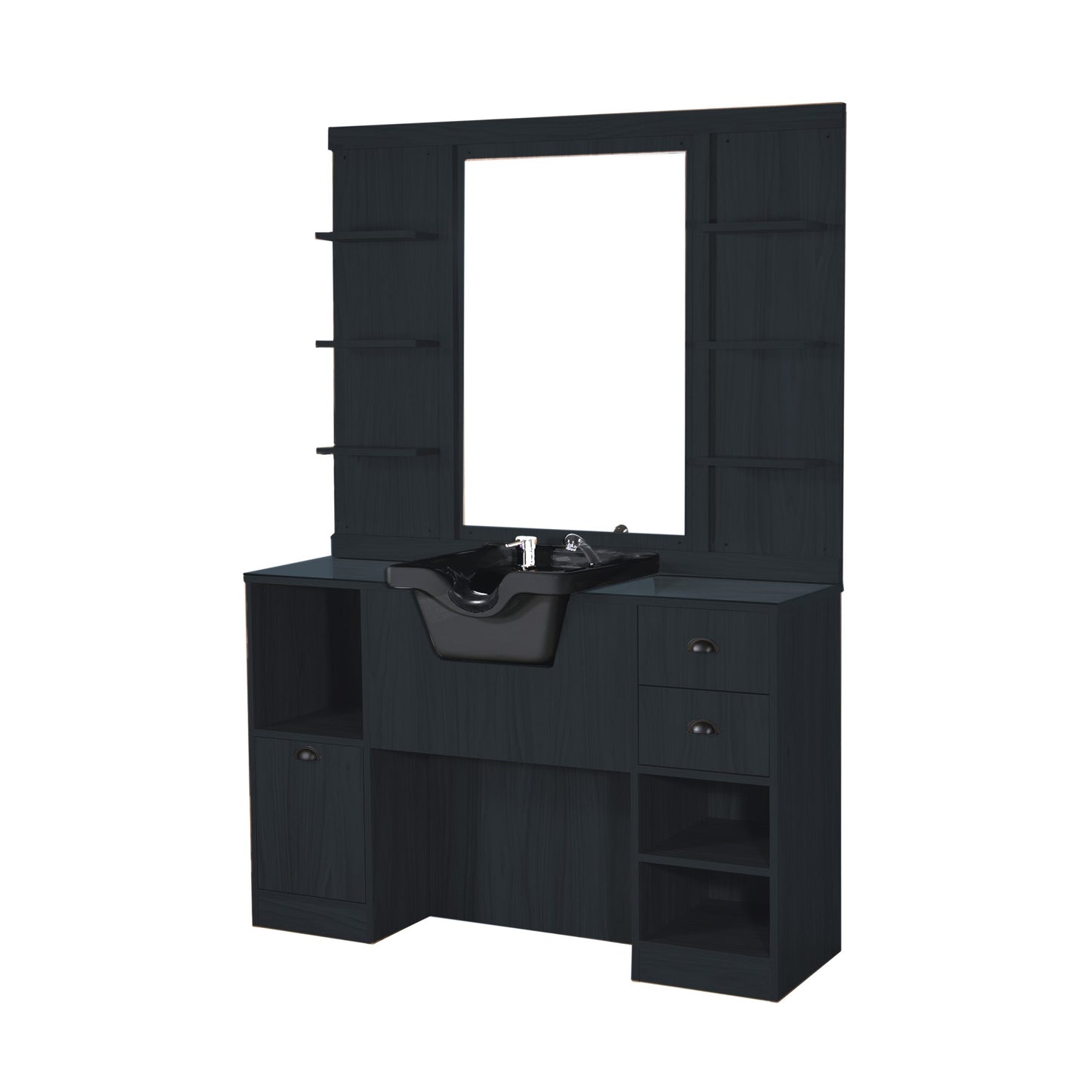 POSTE DE TRAVAIL COIFFEUR AVEC VASQUE OKE BLACK