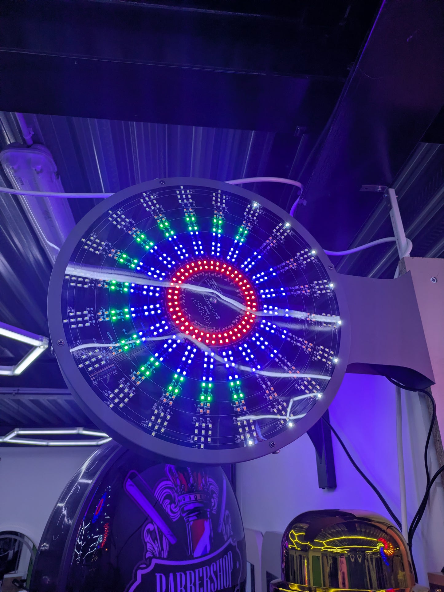 Barber Pole Rond lumière LED ( intérieur )