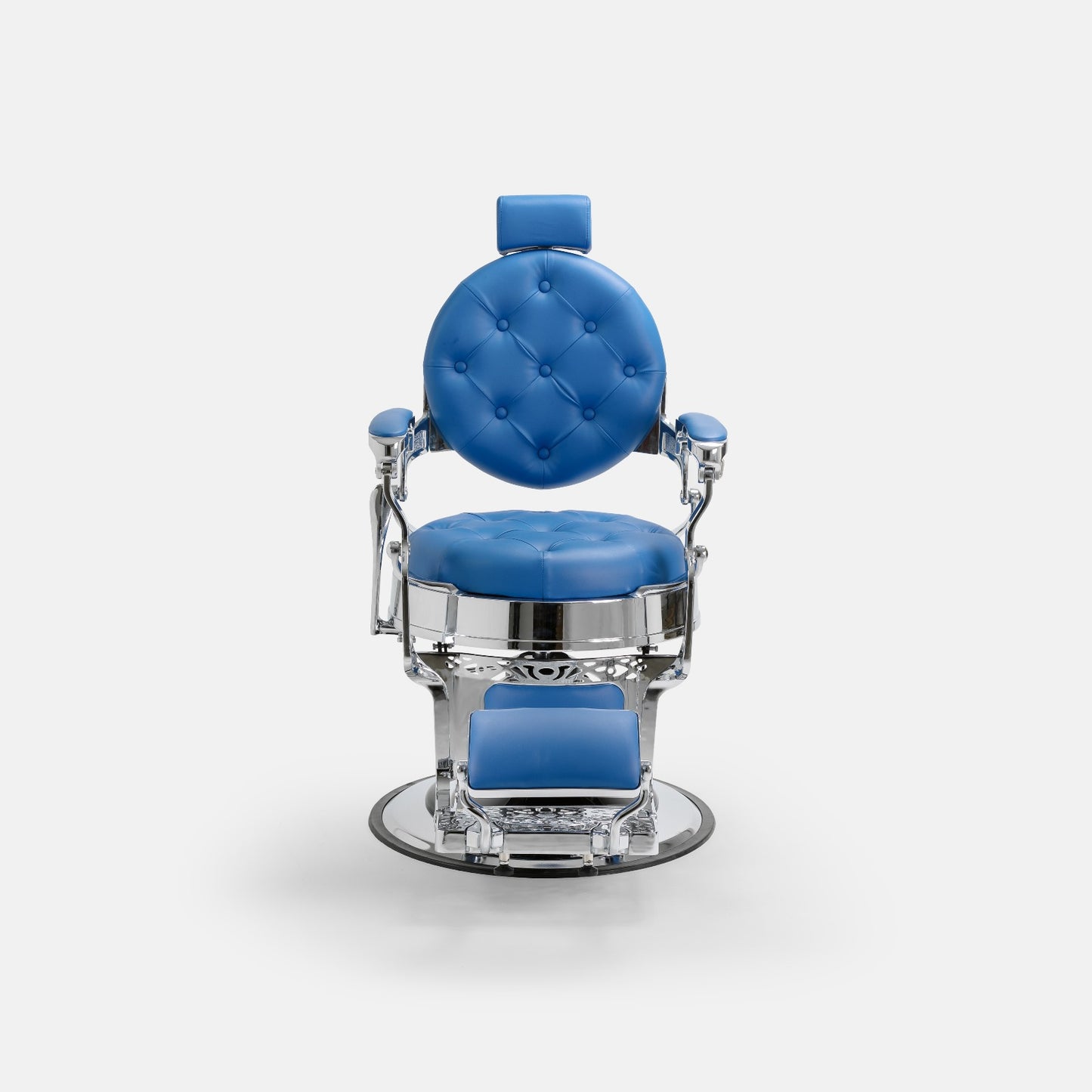 Fauteuil Barber Capitonné Bleu Silver
