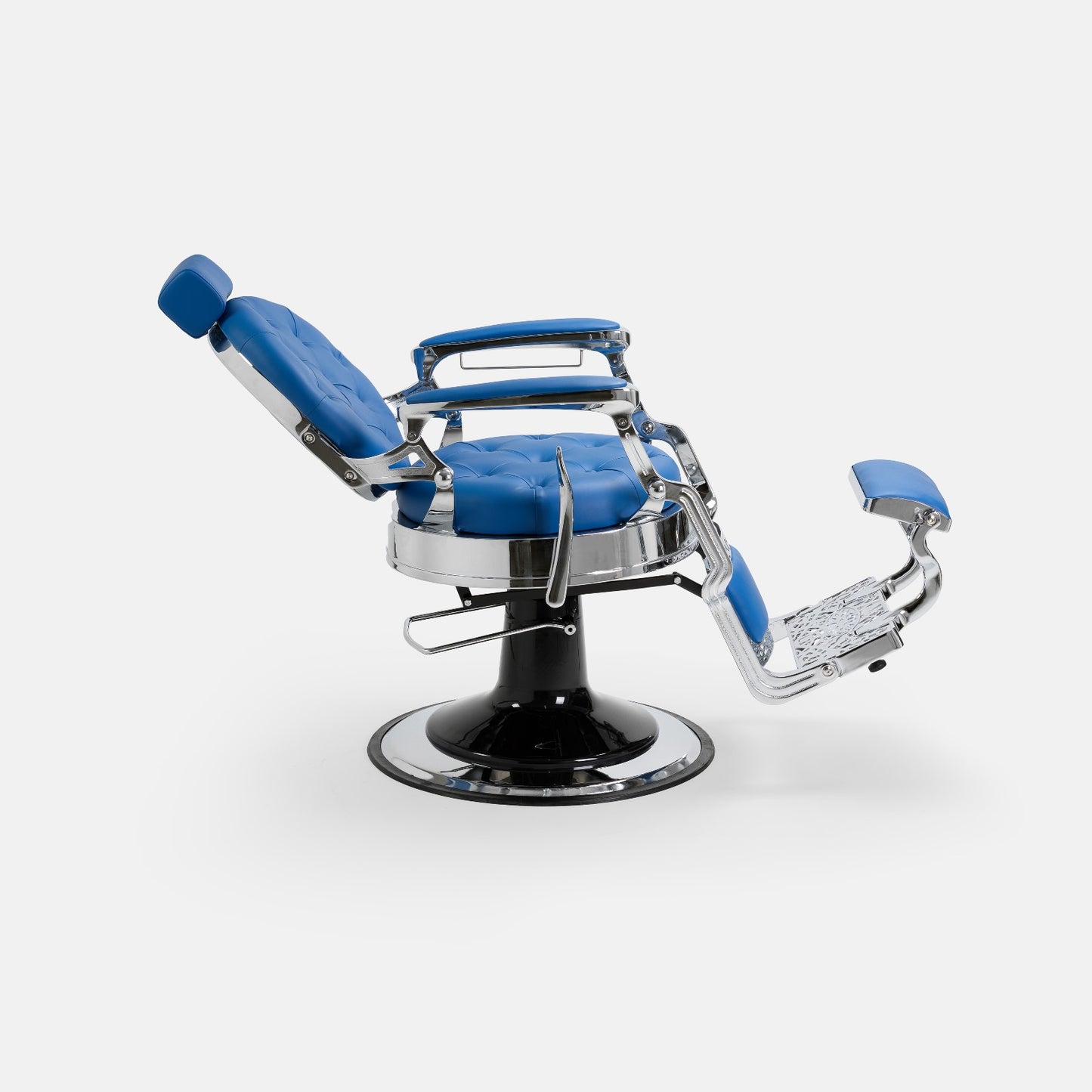 Fauteuil Barber Capitonné Bleu Silver