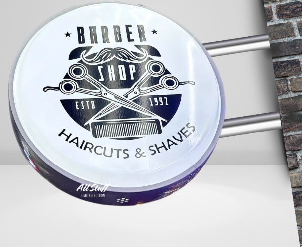 Barber Pole Rond Blanc