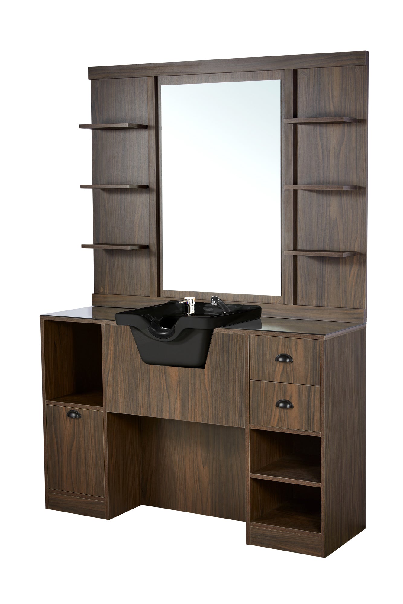 POSTE DE TRAVAIL COIFFEUR AVEC VASQUE OKE BROWN