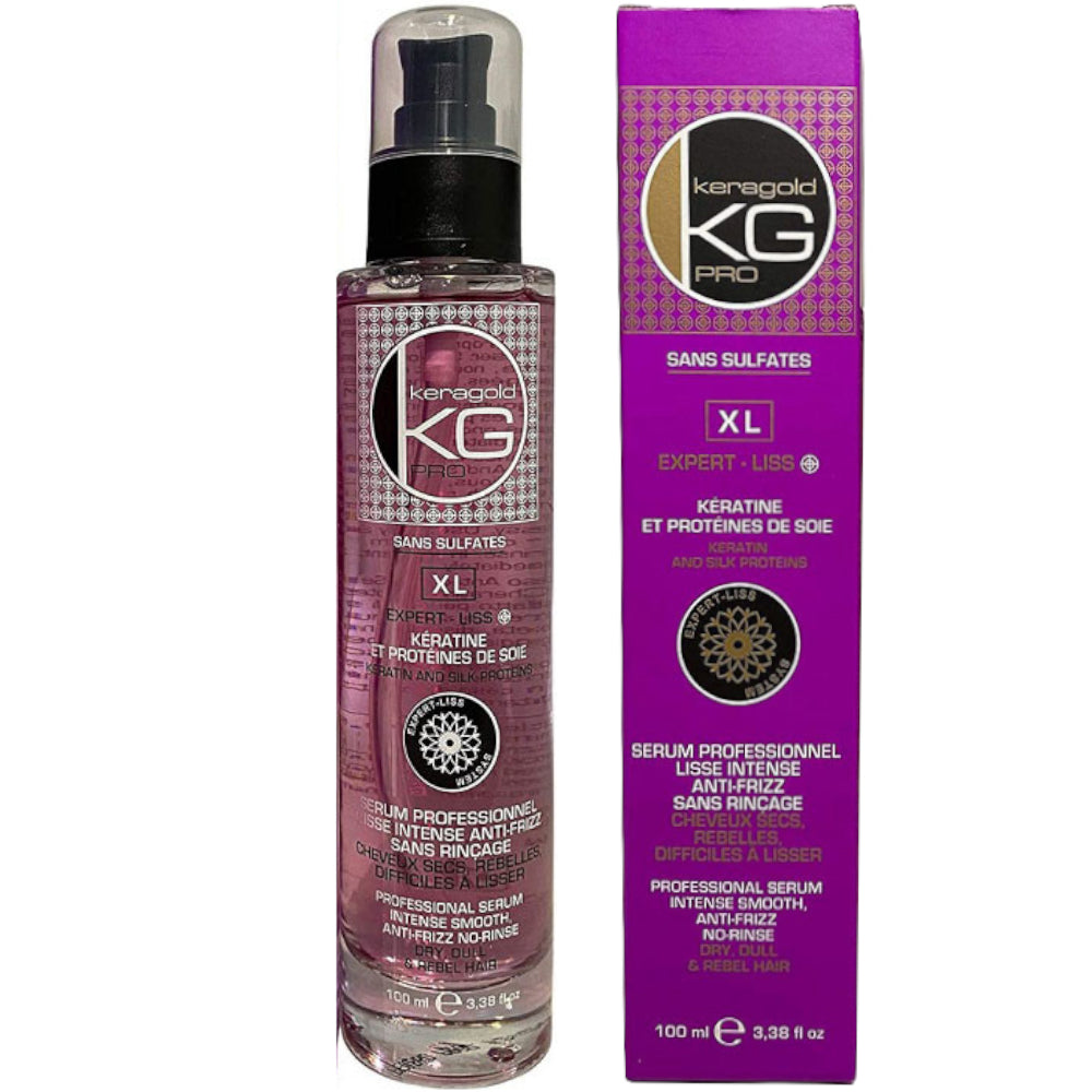 Sérum Lissant KeraGold XL – Kératine & Protéines de Soie | Cheveux Lisses, Brillants & Réparés 100 ml