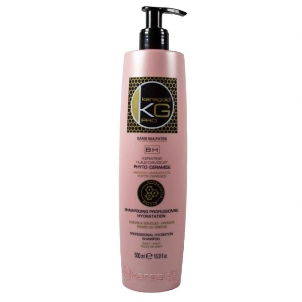 Shampooing Hydra-Curls BH KeraGold 500 ml – Hydratation Intense pour Cheveux Bouclés & Ondulés