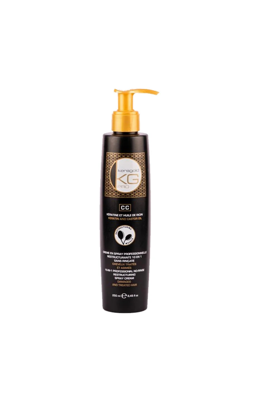 Shampoing KeraGold Sans Sulfate – Kératine & Huile de Ricin | Fortifiant, Anti-Casse & Réparateur 500 ml