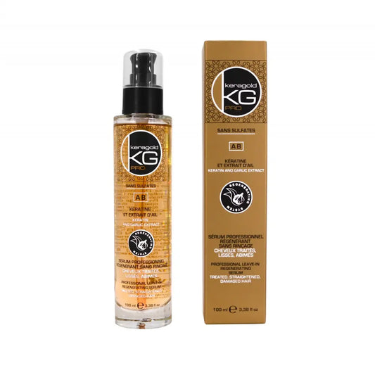 KERAGOLD Pro Sérum Professionnel – Kératine & Extrait d’Ail AB | Anti-Chute, Fortifiant & Réparateur 100 ml