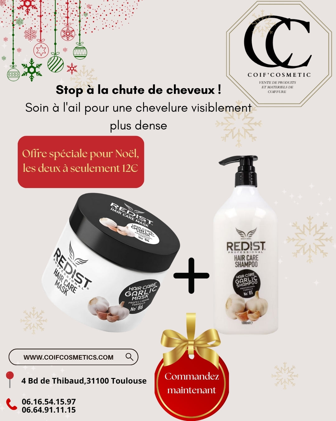 Pack Redist Shampooing & Masque Cheveux Anti-Chute, Lissant ou Réparateur à l’Huile d’Argan