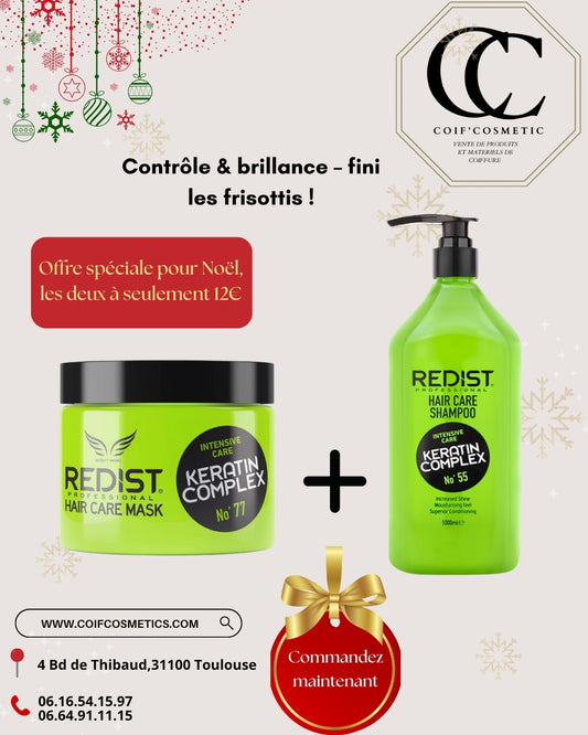Pack Redist Shampooing & Masque Cheveux Anti-Chute, Lissant ou Réparateur à l’Huile d’Argan