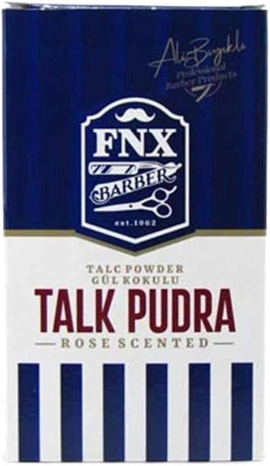 FNX Barber Talc Powder 250 g | Hairdressing Talc Powder | Kuaför Talk Pudrasi | Removes Body Skin Irritation and Scratches | Men's Shaving Aftertreatment