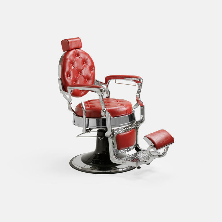 FAUTEUIL BARBER MACK SILVER RED