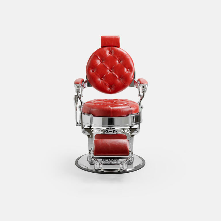 FAUTEUIL BARBER MACK SILVER RED