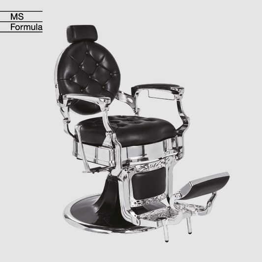 Fauteuil Barber Capitonné Black Silver KIRK B