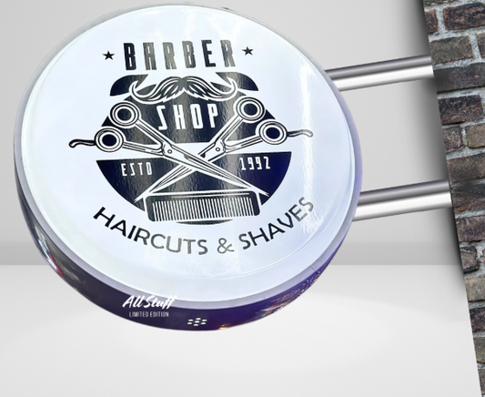 Barber Pole Rond Blanc