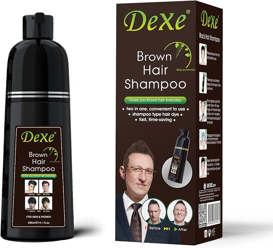 Dexe Shampooing Colorant 3-en-1 – Teinte Brune – 400 ml