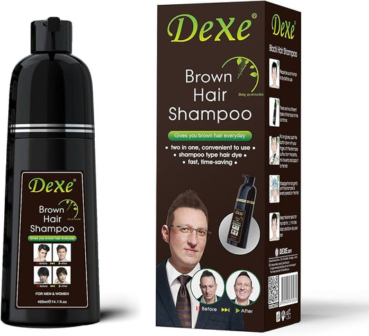 Dexe Shampooing Colorant 3-en-1 – Teinte Brune – 400 ml