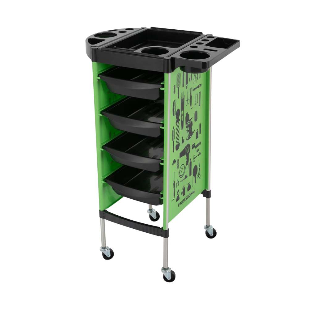 Chariot de Coiffure – Chariot Salon 5 Niveaux avec 4 Tiroirs – Rangement Professionnel Mobile