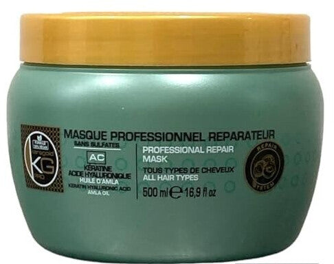 Masque Ker Gold PRO Sans Sulfates – Kératine, Acide Hyaluronique & Huile d’Amla | Soin Réparateur Professionnel 500ml