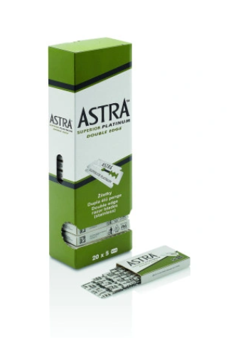 Astra Superior Platinum – Lames de Rasoir à Simple Tranchant pour Barbiers et Rasage Précis