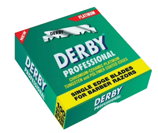 Derby Professional – Lames de Rasoir à Simple Tranchant – Acier Inoxydable pour Shavettes et Rasoirs de Barbier