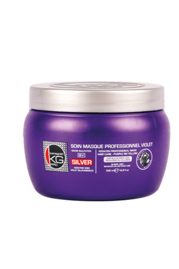 MASQUE  Kératine Silver SV Keragold 500 ml – Anti-jaunissement pour cheveux blonds, gris ou blancs